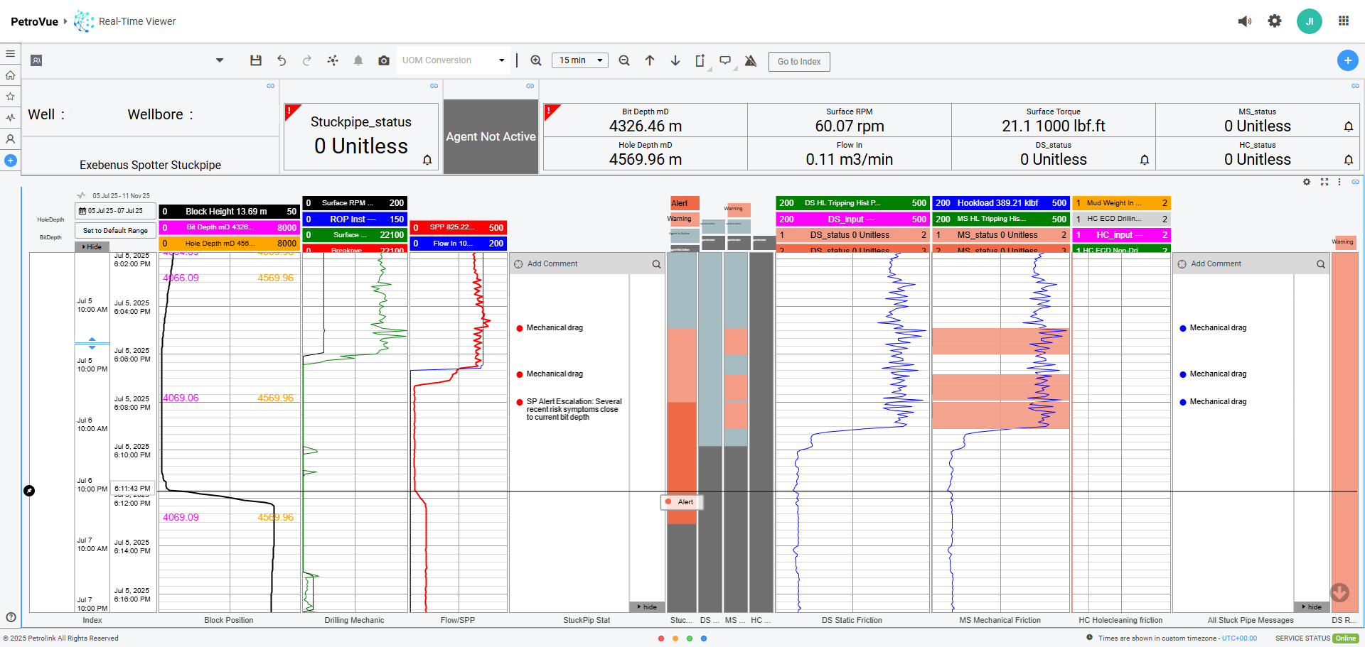 Escalating alerts wo client name Stuck Pipe Agent results (picture 2 of 2)